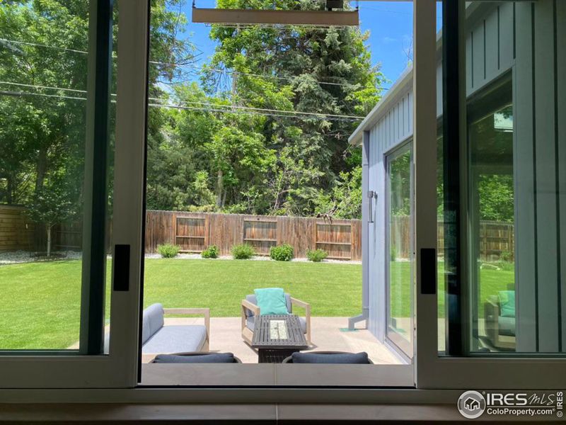 Passthrough window in kitchen for easy entertaining