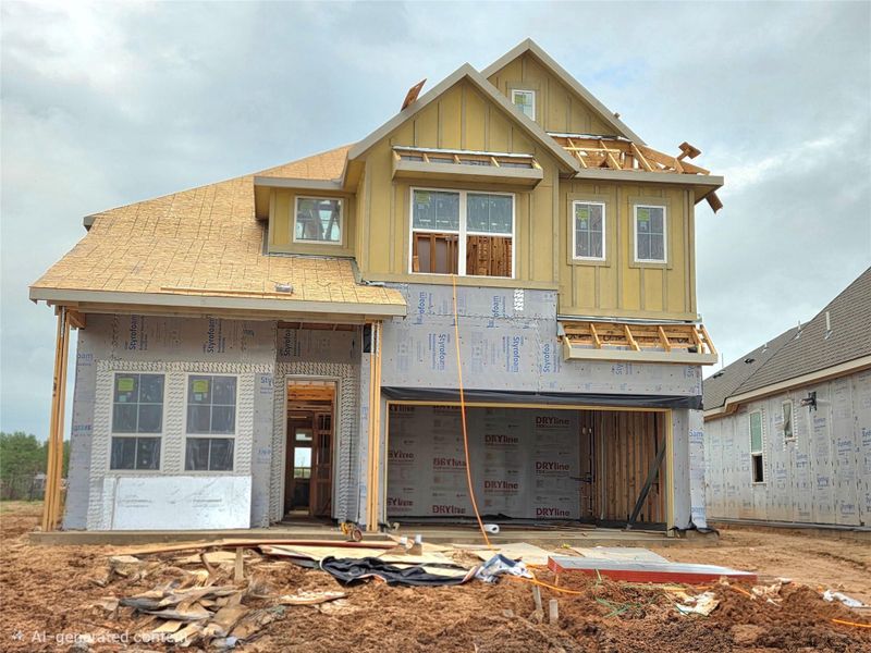 In-progress construction of a new home in Sunterra, Katy, TX (Image 17).
