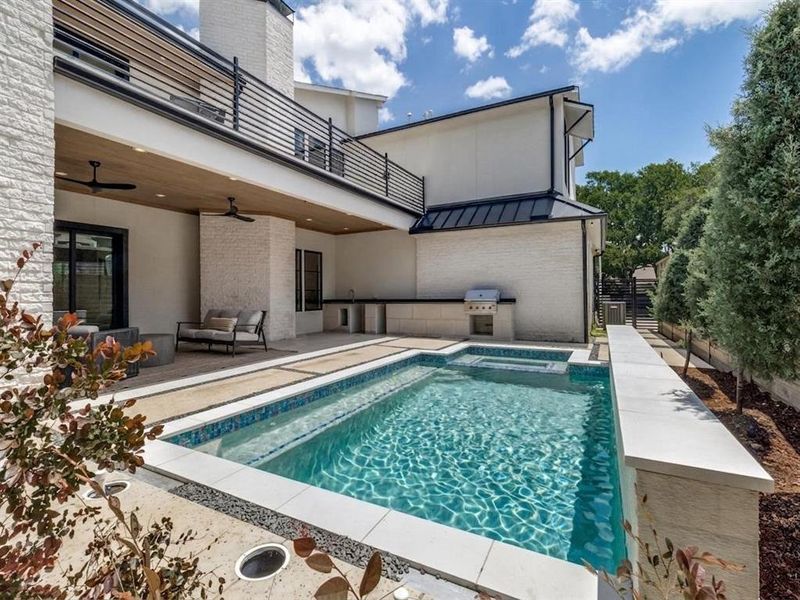 Exterior details and patio area of a home in , Dallas (Image 2). Exterior details and patio area of a home in , Dallas (Image 2).