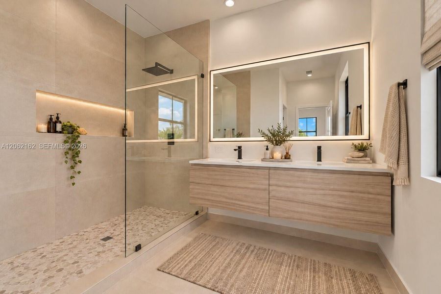 Furnished interior view inside a new home in , Miami (Image 9).