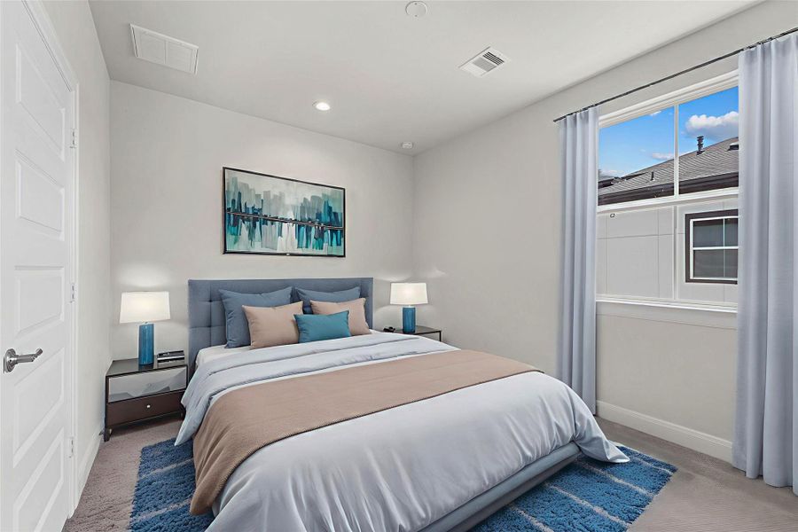 Furnished interior view inside a new home in The Corner At Buffalo Pointe, Houston (Image 13).
