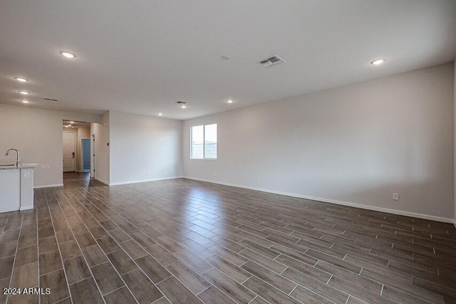 Great room and dining area