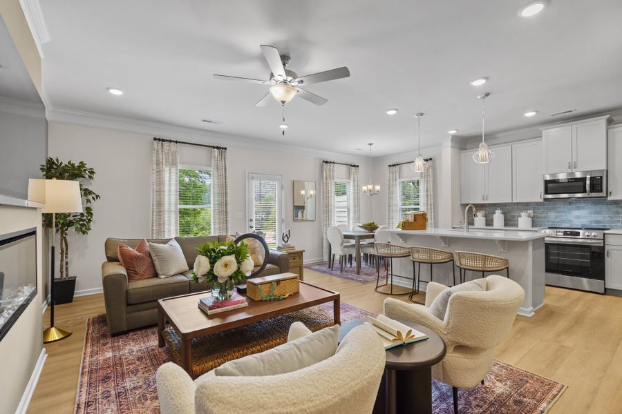 Furnished interior view inside a new home in Townes At The Stiles, Cartersville (Image 7).