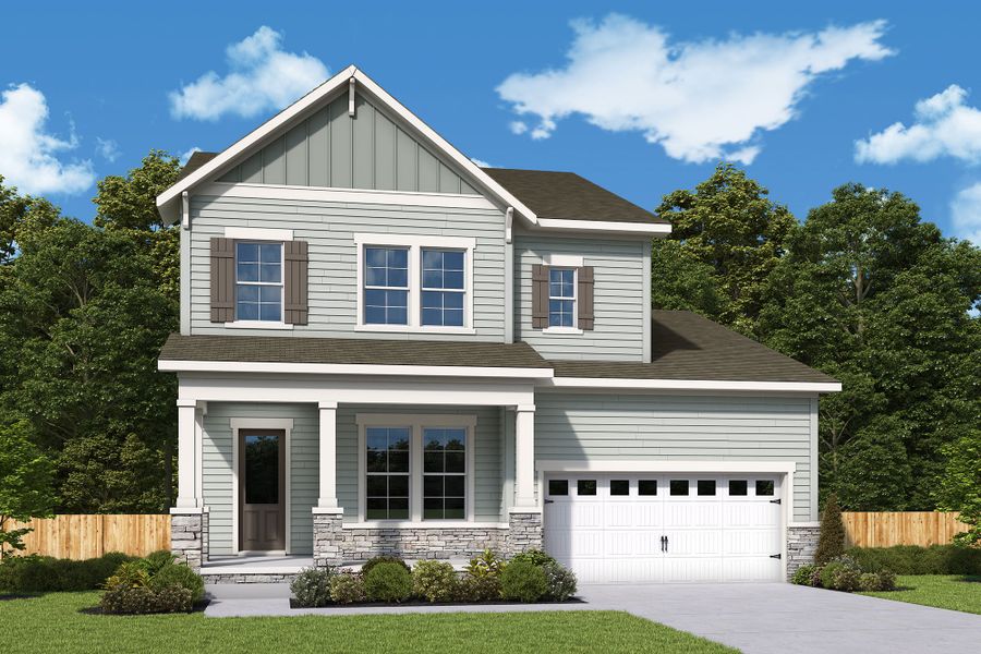 Representative exterior photo of a completed home built from the The Wedgewood by David Weekley Homes in The Reserve at Cadia Village, Matthews, NC (Image 2). Representative exterior photo of a completed home built from the The Wedgewood by David Weekley Homes in The Reserve at Cadia Village, Matthews, NC (Image 2).