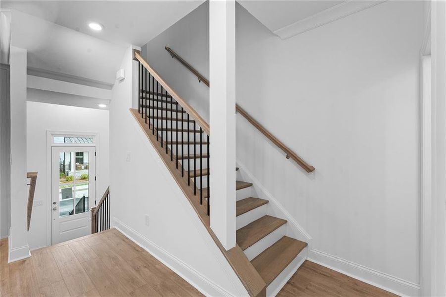 Spacious, unfurnished interior of a new home in Evanshire Townhomes, Duluth (Image 25). Spacious, unfurnished interior of a new home in Evanshire Townhomes, Duluth (Image 25).