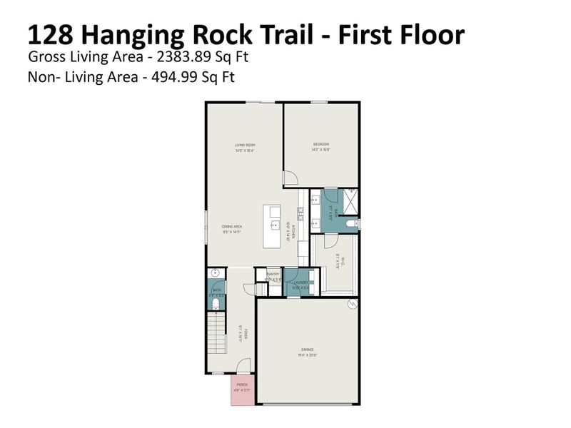 2D floor plan layout of this home in Sullivan Farm, Statesville, NC (Image 5).