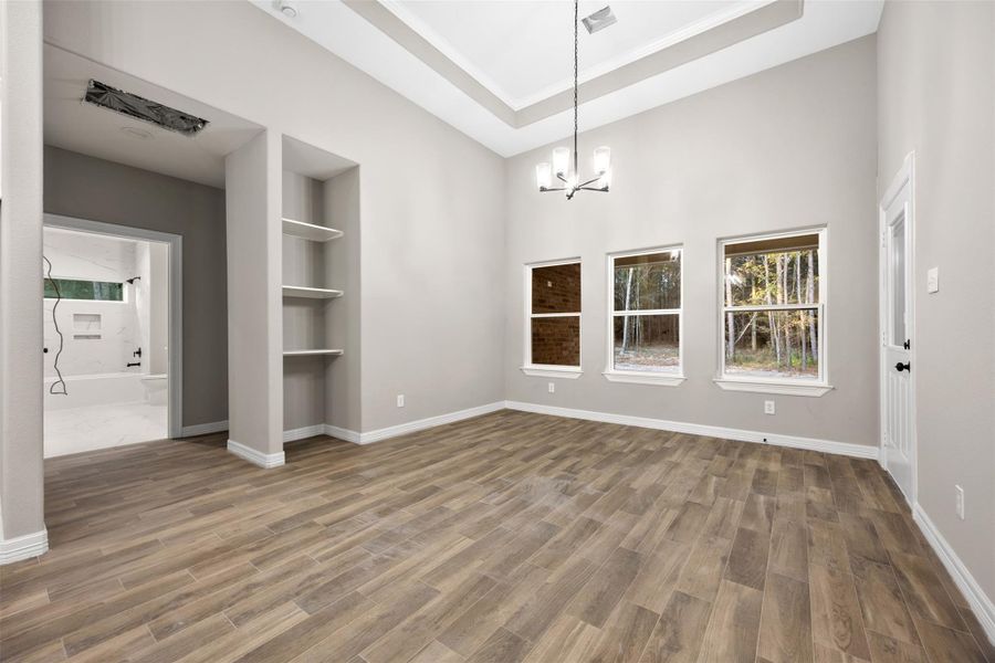Sample of Home. Dining with shelving