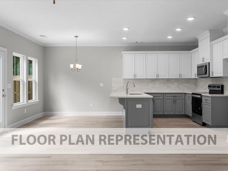 The 1684 Plan Kitchen | Functional & Maximized Space designed by Ivey Homes