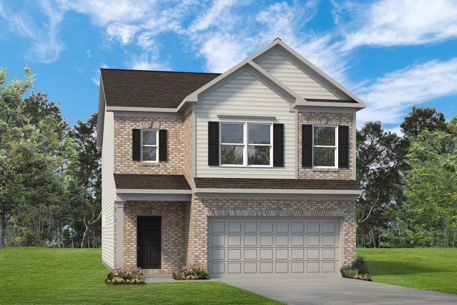 Front exterior of a new home in The Oaks, Clarksville, TN, highlighting curb appeal (Image 1). Front exterior of a new home in The Oaks, Clarksville, TN, highlighting curb appeal (Image 1).