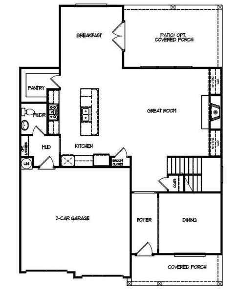 2D floor plan layout of this home in Hemingway, Flowery Branch, GA (Image 3).