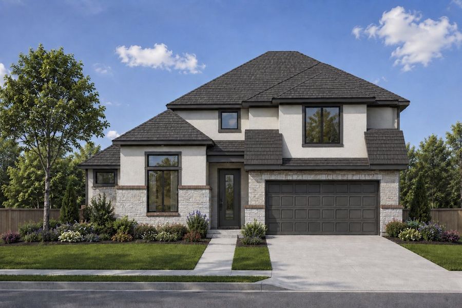 Representative exterior photo of a completed home built from the The Milan by Lillian Custom Homes in Polo Ridge, Forney, TX (Image 24).