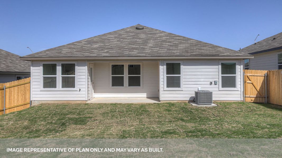 Representative exterior photo of a completed home built from the The Bellvue by D.R. Horton in Arroyo Ranch, Seguin, TX (Image 19). Representative exterior photo of a completed home built from the The Bellvue by D.R. Horton in Arroyo Ranch, Seguin, TX (Image 19).