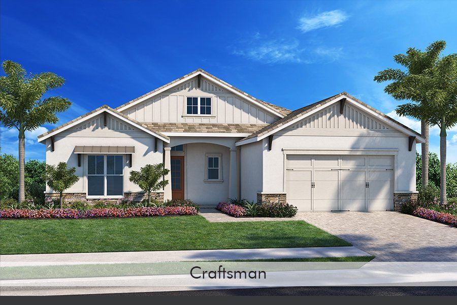Representative exterior photo of a completed home built from the Weatherly by Homes by Towne in Palmera at Wellen Park, Venice, FL (Image 10).
