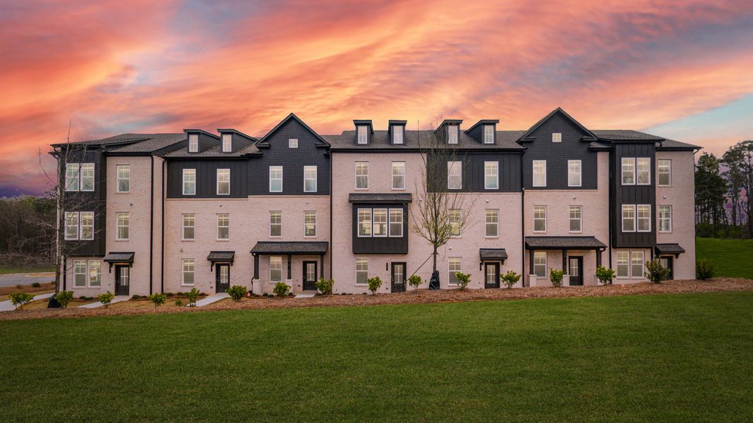 Representative exterior photo of a completed home built from the Landon by DRB Homes in Daybreak, Newnan, GA (Image 18). Representative exterior photo of a completed home built from the Landon by DRB Homes in Daybreak, Newnan, GA (Image 18).