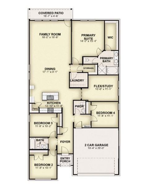 2D floor plan layout of this home in Walden Pond, Forney, TX (Image 4). 2D floor plan layout of this home in Walden Pond, Forney, TX (Image 4).