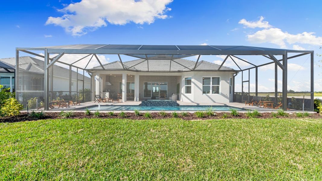 Exterior details and patio area of a home in Esplanade at Starling, Punta Gorda (Image 23).