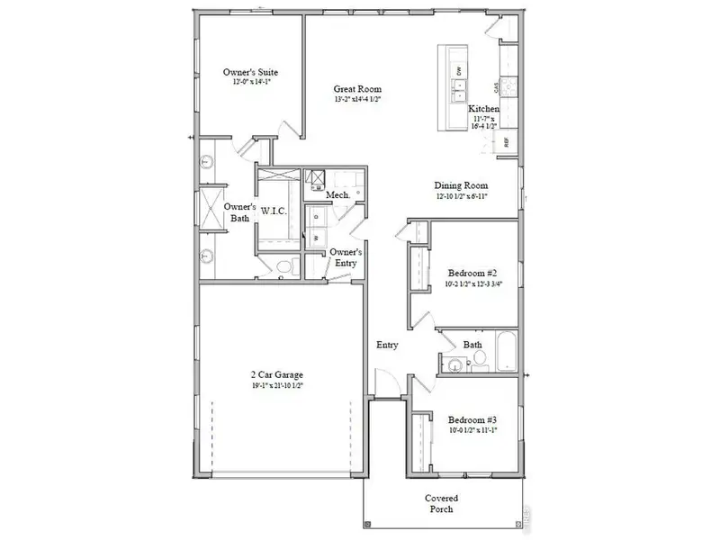 2D floor plan layout of this home in Union Colony West, Greeley, CO (Image 3).