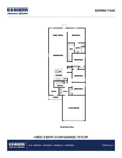 2D floor plan layout of this home in Sunset Valley, Hockley, TX (Image 2).