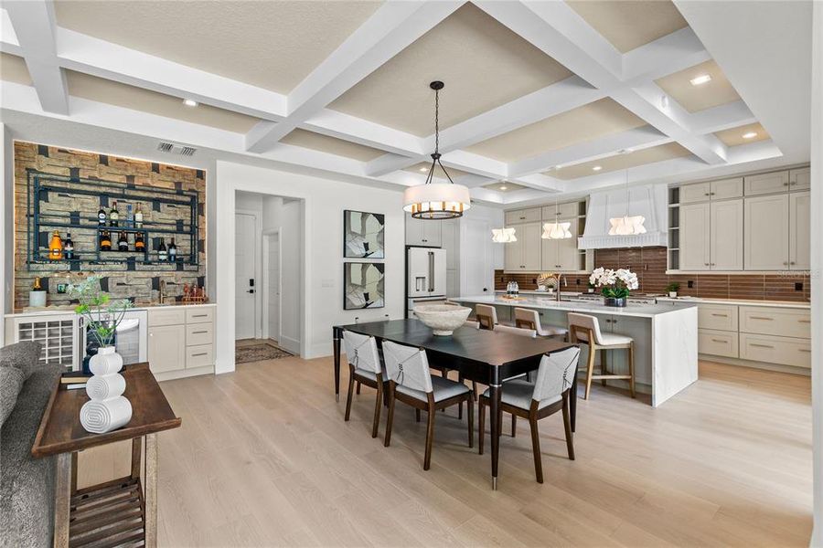 Dining room and kitchen Dining room and kitchen