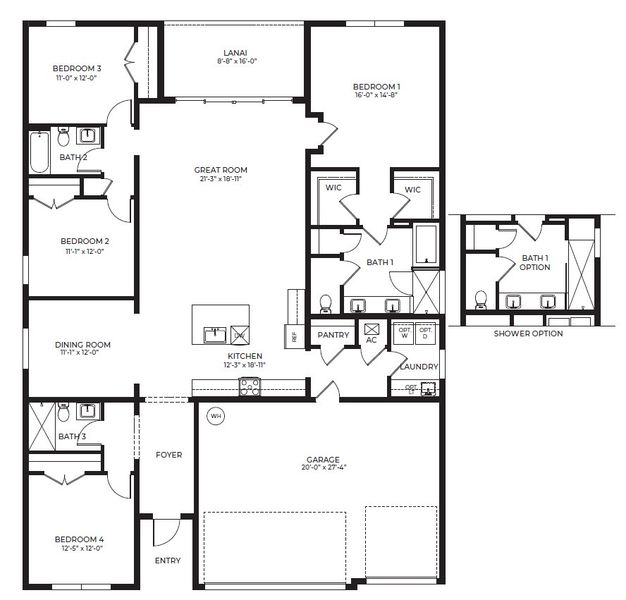 2D floor plan layout for the Destin by D.R. Horton in Capistrano, Cutler Bay, FL (Image 5). 2D floor plan layout for the Destin by D.R. Horton in Capistrano, Cutler Bay, FL (Image 5).