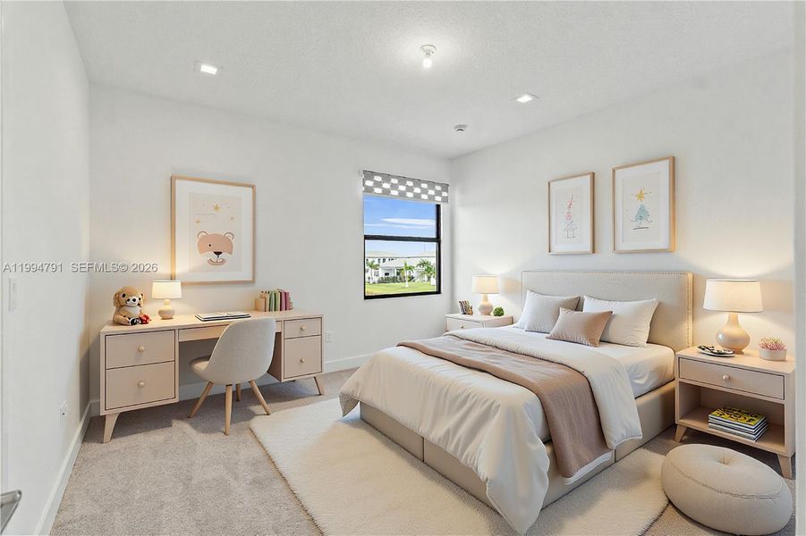 Virtually Staged - 4th bedroom with ensuite bath