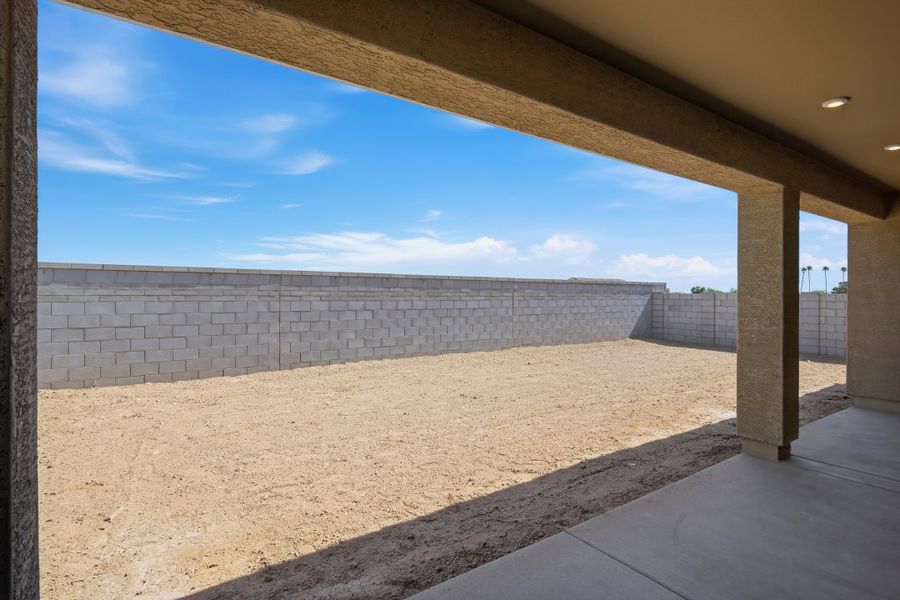 Exterior details and patio area of a home in Montana Vista - Summit: Summit, Buckeye (Image 3).