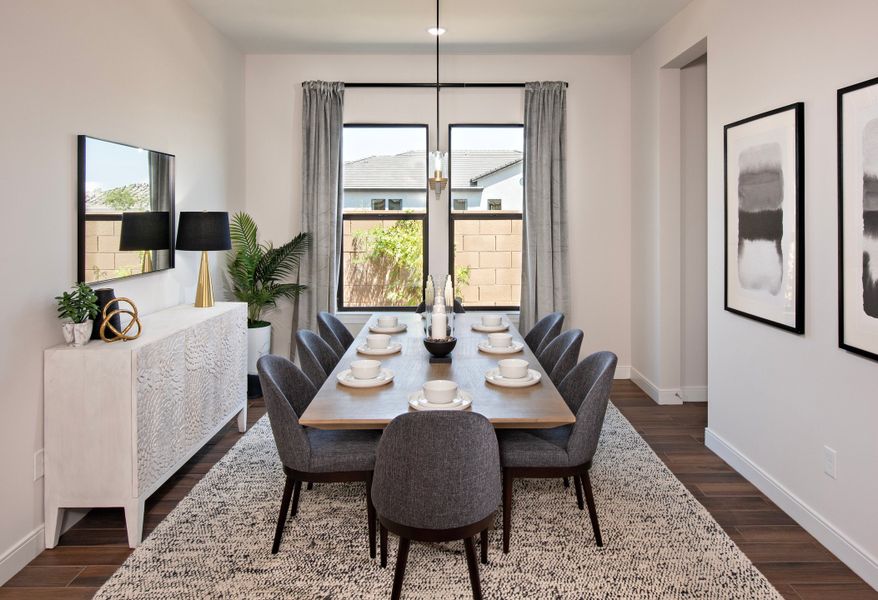 Formal dining room with chandelier