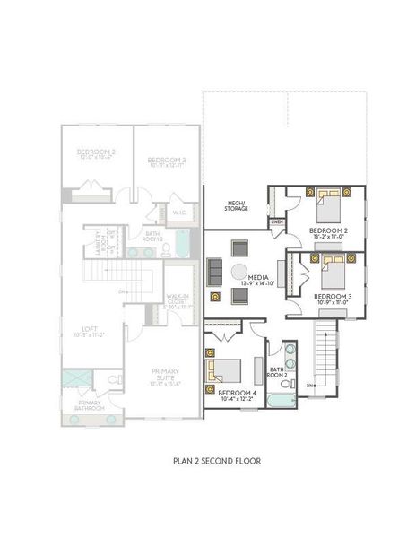 2D floor plan layout of this home in Park Central, Georgetown, TX (Image 5).
