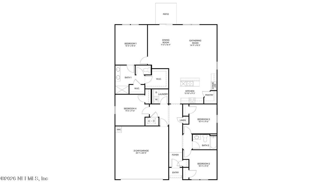 2D floor plan layout of this home in Rookery, Green Cove Springs, FL (Image 3). 2D floor plan layout of this home in Rookery, Green Cove Springs, FL (Image 3).