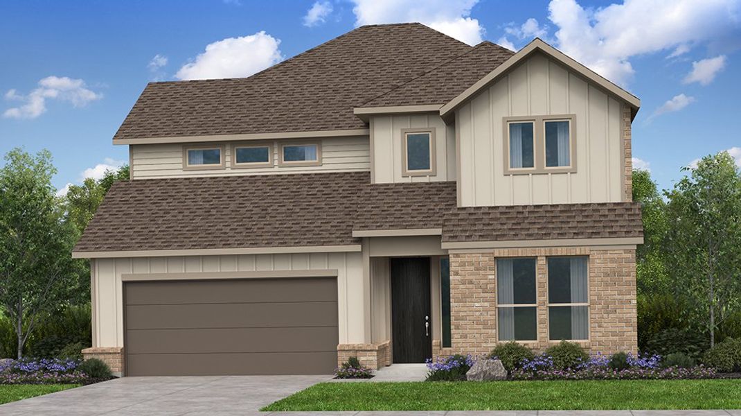 Representative exterior photo of a completed home built from the Saffron by Taylor Morrison in South Oak 50s, Oak Point, TX (Image 23).