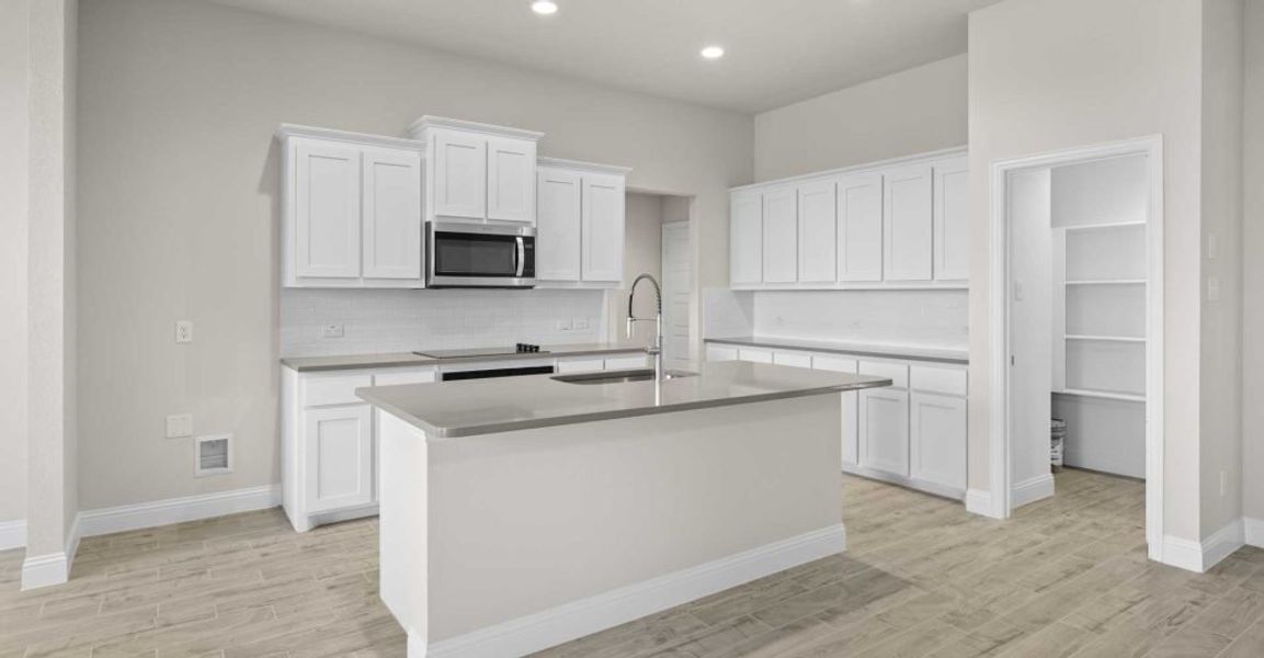 Representative exterior photo of a completed home built from the Alderbury by Impression Homes in Timberbrook, Justin, TX (Image 5).