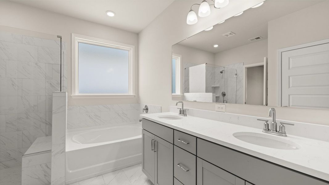 Furnished interior view inside a new home in Oak Ridge Meadows - Active Adult, Locust Grove (Image 11).