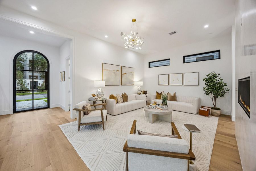 Spacious Family Room is warm and inviting.