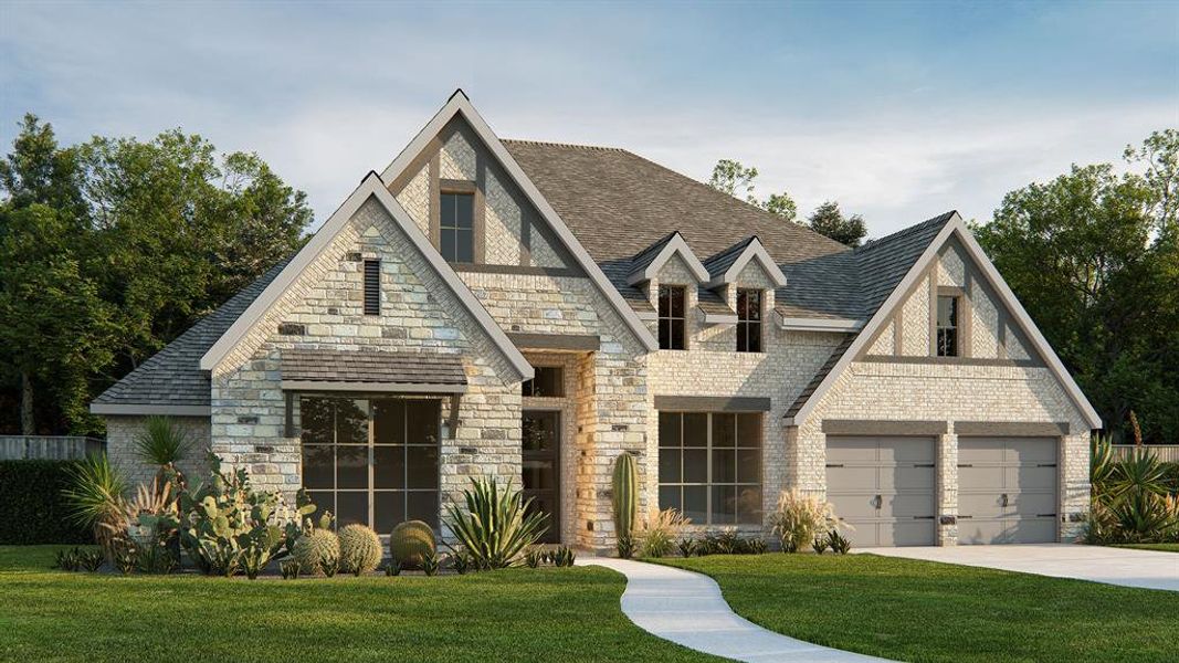 Front exterior of a new home in Sweetgrass, Haslet, TX, highlighting curb appeal (Image 1). Front exterior of a new home in Sweetgrass, Haslet, TX, highlighting curb appeal (Image 1).