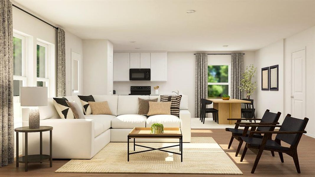 Living room featuring light hardwood / wood-style floors