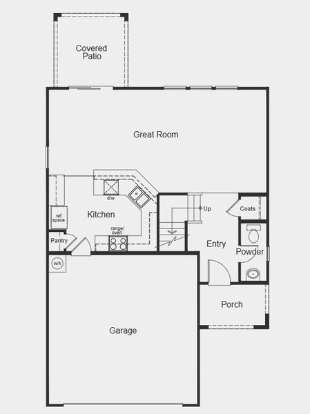 2D floor plan layout for the 1892 by KB Home in Skyline Village Prelude, San Tan Valley, AZ (Image 3).