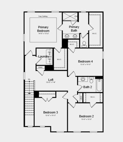 2D floor plan layout of this home in Heritage River, Euharlee, GA (Image 3).