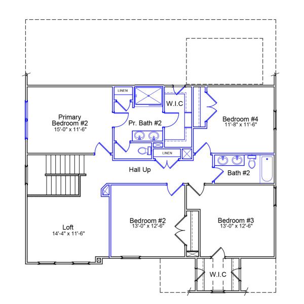 2D floor plan layout of this home in Cornerstone, Anderson, SC (Image 3).