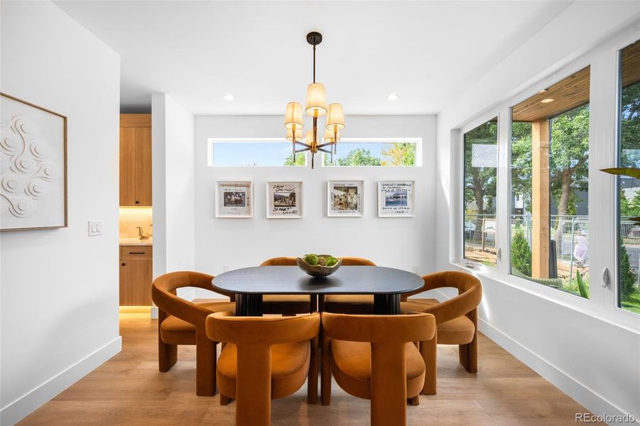 Spacious separate dining space