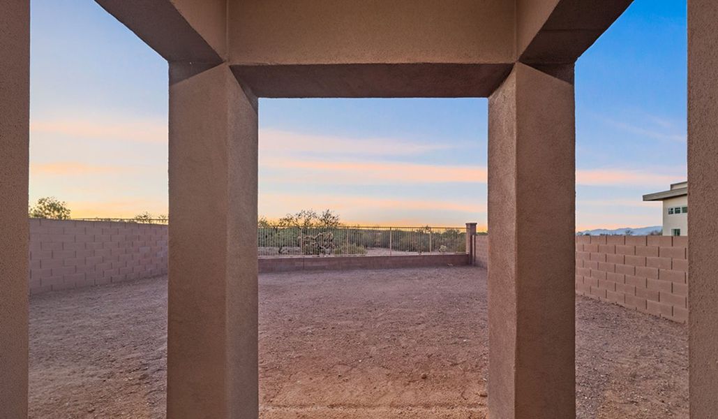 Exterior details and patio area of a home in Entrada Del Toro at Rancho Sahuarita, Sahuarita (Image 22).