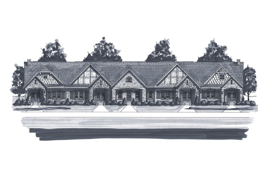 Representative exterior photo of a completed home built from the The Waverleigh Courtyard Cottage by Goodall Homes in The Cottages at Waters Edge, Franklin, TN (Image 35).