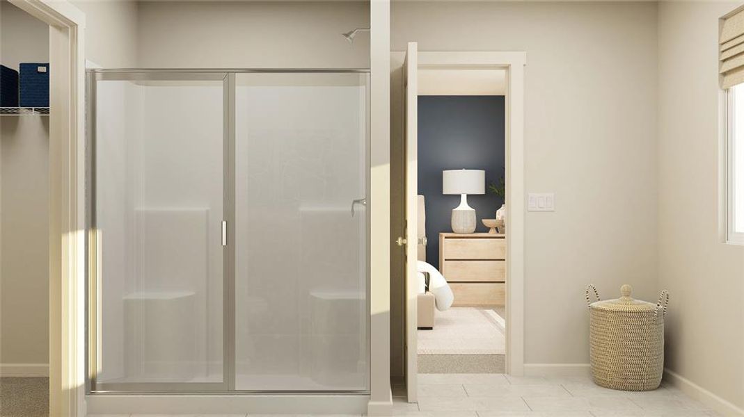 Full bathroom with a stall shower Full bathroom with a stall shower