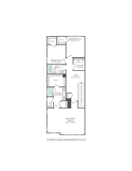 2D floor plan layout for the Marquis by Tri Pointe Homes in Ascend, Charlotte, NC (Image 5).