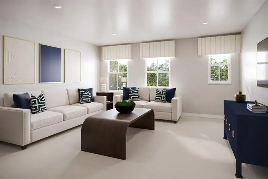 Representative furnished interior of a home built from the Harrington Bay by Ryan Homes in Kelton, Charlotte (Image 9).
