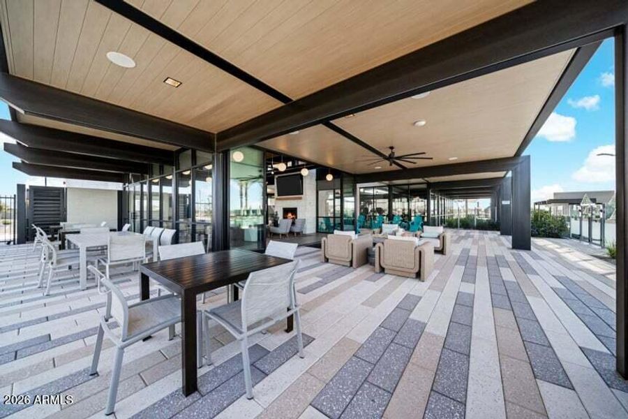 Outdoor covered seating area