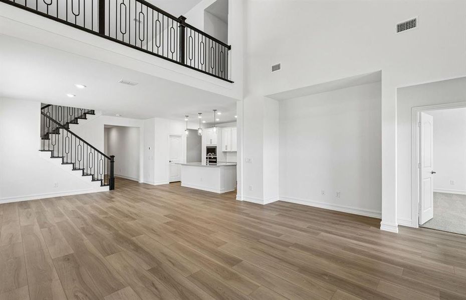 Spacious gathering room with beautiful flooring Spacious gathering room with beautiful flooring
