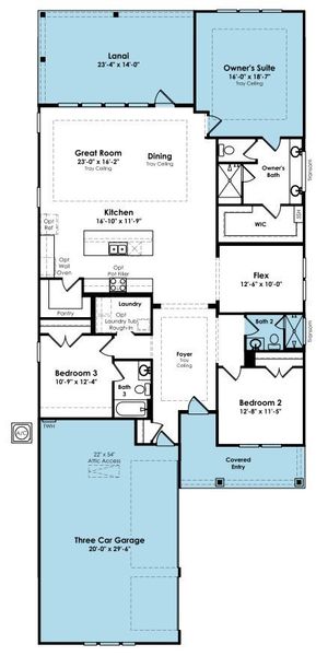 2D floor plan layout of this home in Salt Grass at Ward Creek, Panama City Beach, FL (Image 4).