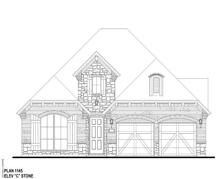 Plan 1145 Elevation C w/ Stone