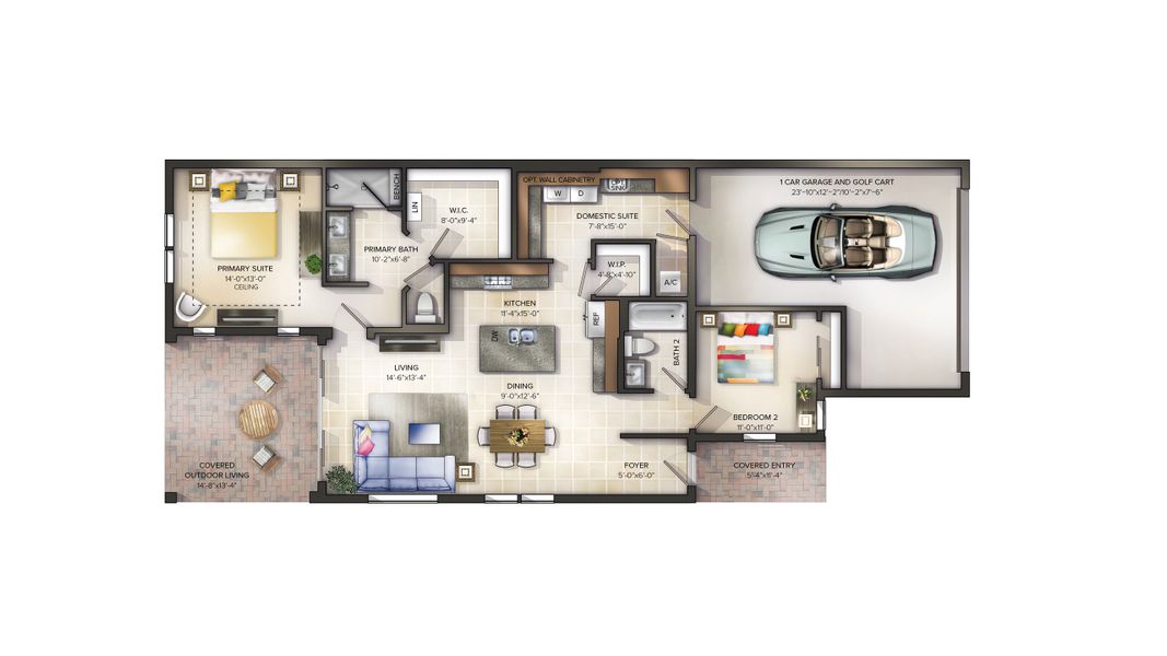 2D floor plan layout of this home in Twin Lakes, St. Cloud, FL (Image 3). 2D floor plan layout of this home in Twin Lakes, St. Cloud, FL (Image 3).