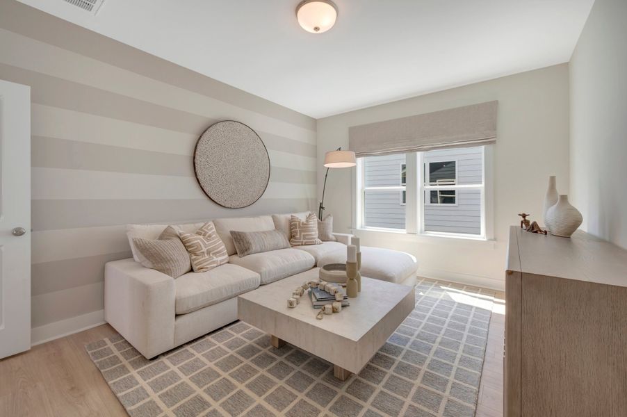 Representative furnished interior of a home built from the Collins by Beazer Homes in Friendship Village, Apex (Image 24).
